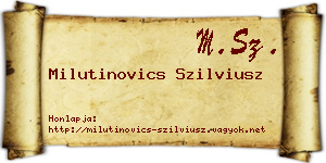 Milutinovics Szilviusz névjegykártya